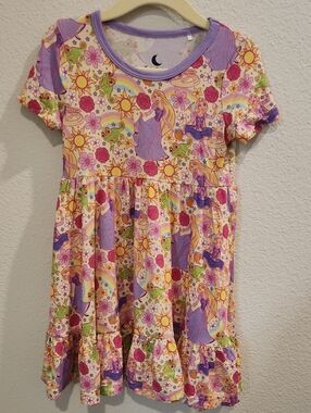 Rapunzel Princess Print Short Sleeve Dress